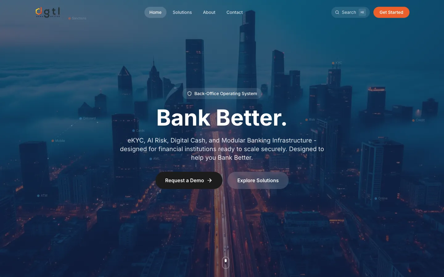 DGTL Banking homepage
