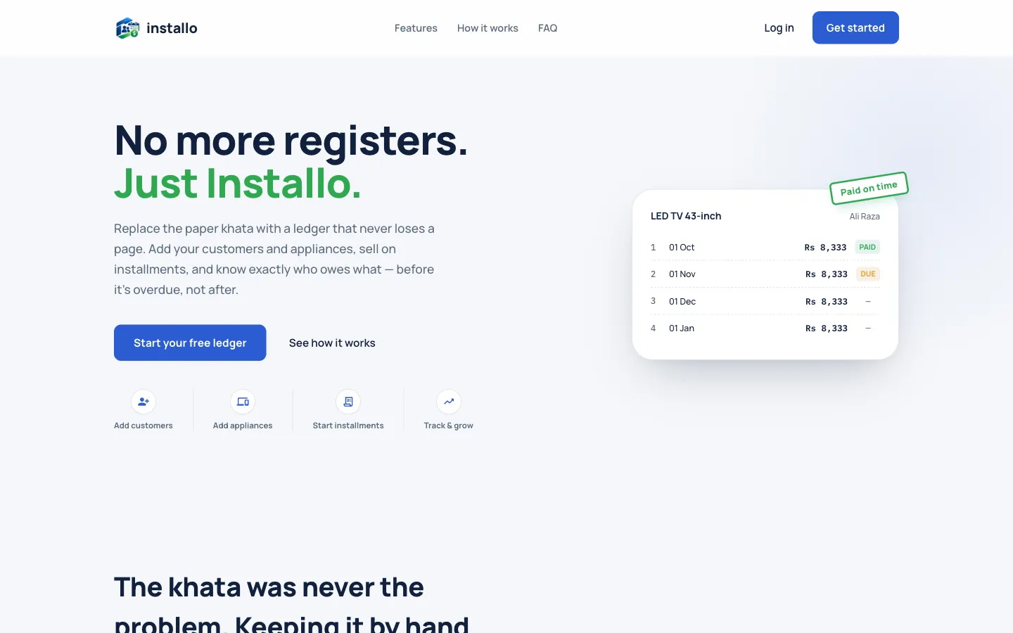 Installo homepage